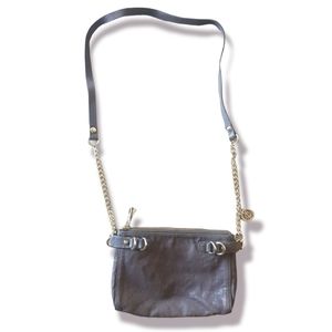 Juicy couture twin pouch leather chain strap crossbody double bag